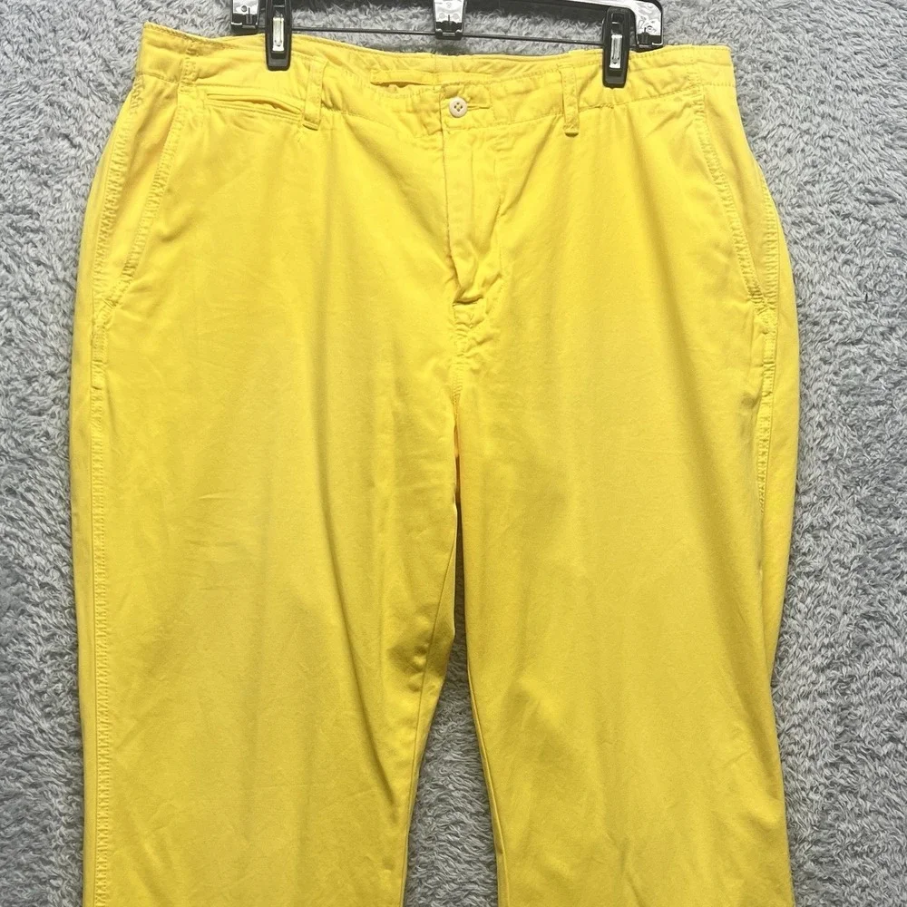 Polo Ralph Lauren RL-5 Chino Pants Mens 40x32 Yellow Adjustable Casual Golf